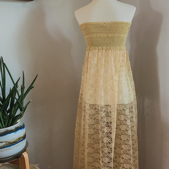 Gold Lace Beach Cover Up K&P Phillips Design S - Picture 3 of 5